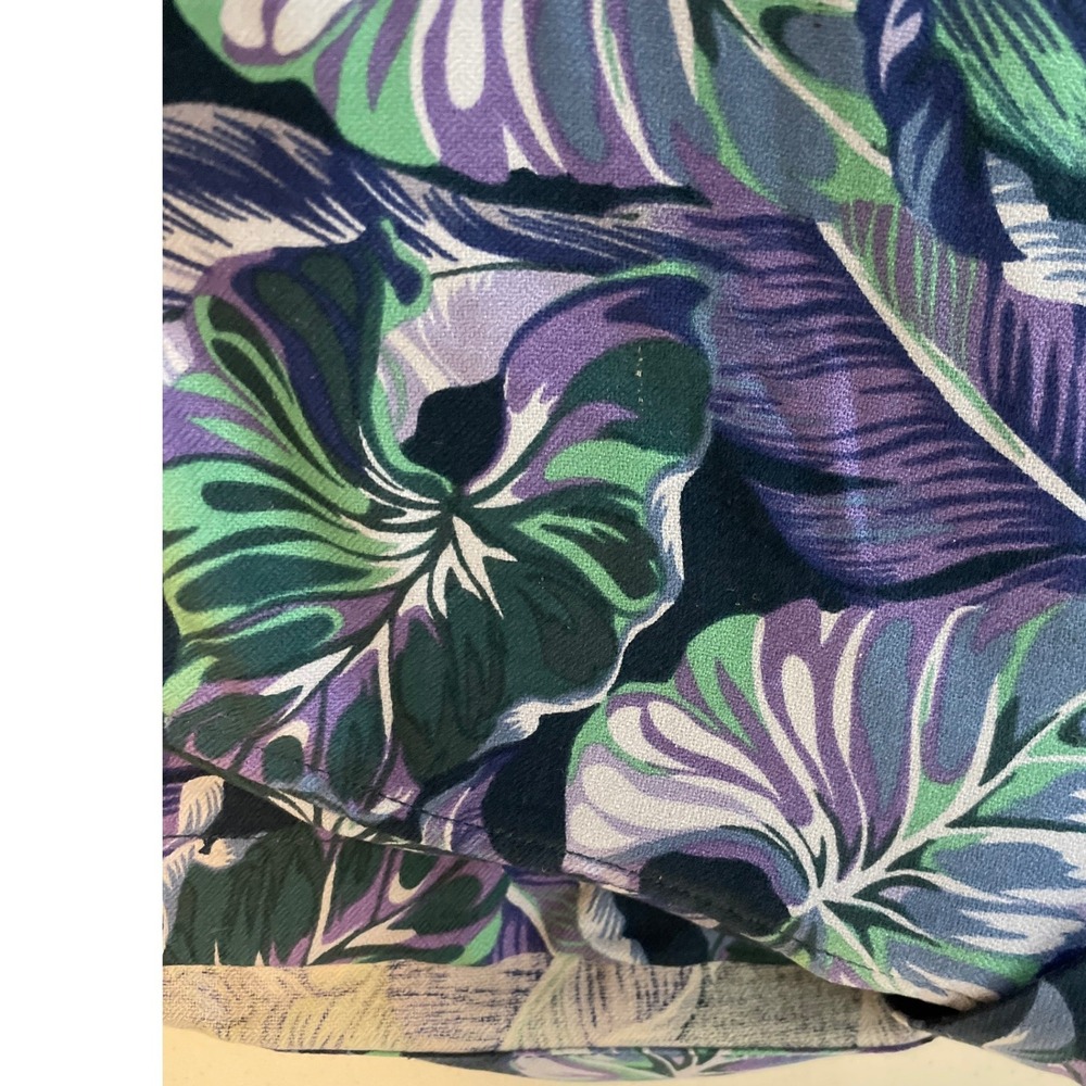 Tommy Bahama Button Up Camp Shirt Men's XXXL Purple Silk Blend Tropical Leaf 3X - Picture 6 of 10